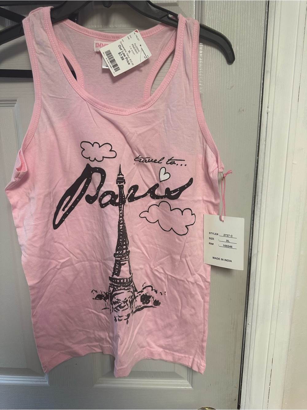 Jordan Pink Paris Graphic Racerback Tank